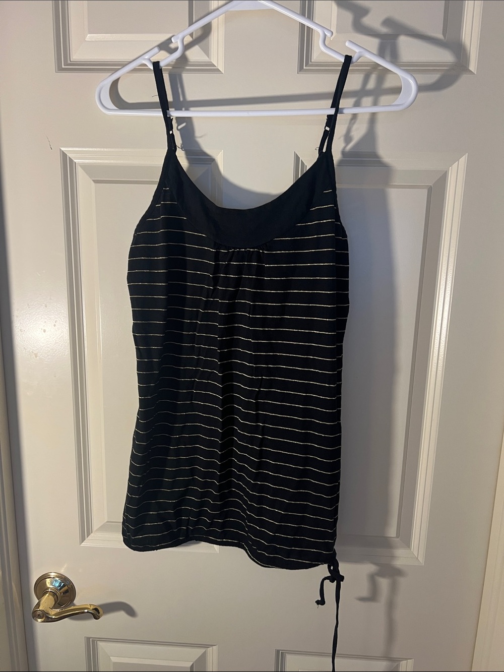 Garage Black Tank with Thin Metallic Stripes